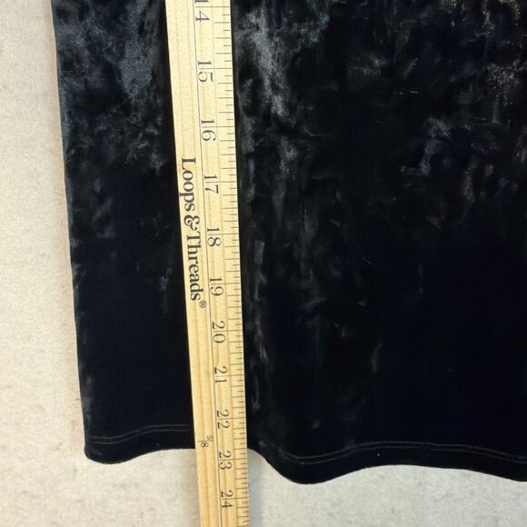 Mossimo Top Womens M Black Velvet Open Shoulder Whimsygoth Vampire Goth Eyelet - Picture 5 of 8